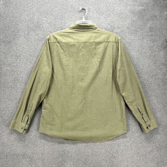 Express Shirt Mens Large Green Button Down Long Sleeve pocket cotton - Picture 2 of 16